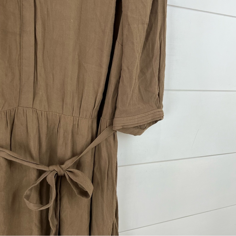 Boden Brown Tie-Waist Midi Dress - Picture 3 of 8